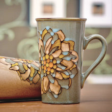 Load image into Gallery viewer, European and American pop creative glass ceramic high-capacity literary retro mugs office home coffee cup
